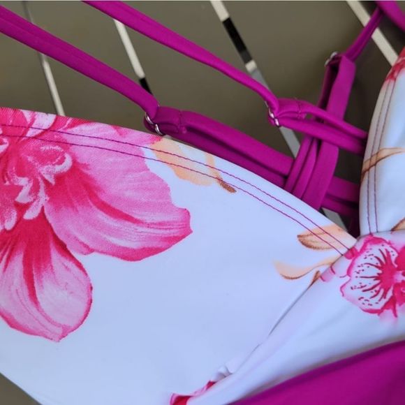 Just arrived beautiful unique monokini with leopard ring one-piece v-neck purple - Picture 8 of 13